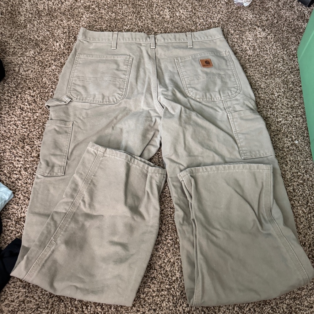 Carhartt Tan Cargo Pants Sturdy Cotton Workwear